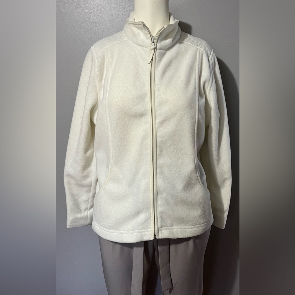 Jessica Cream Full-Zip Teddy Jacket